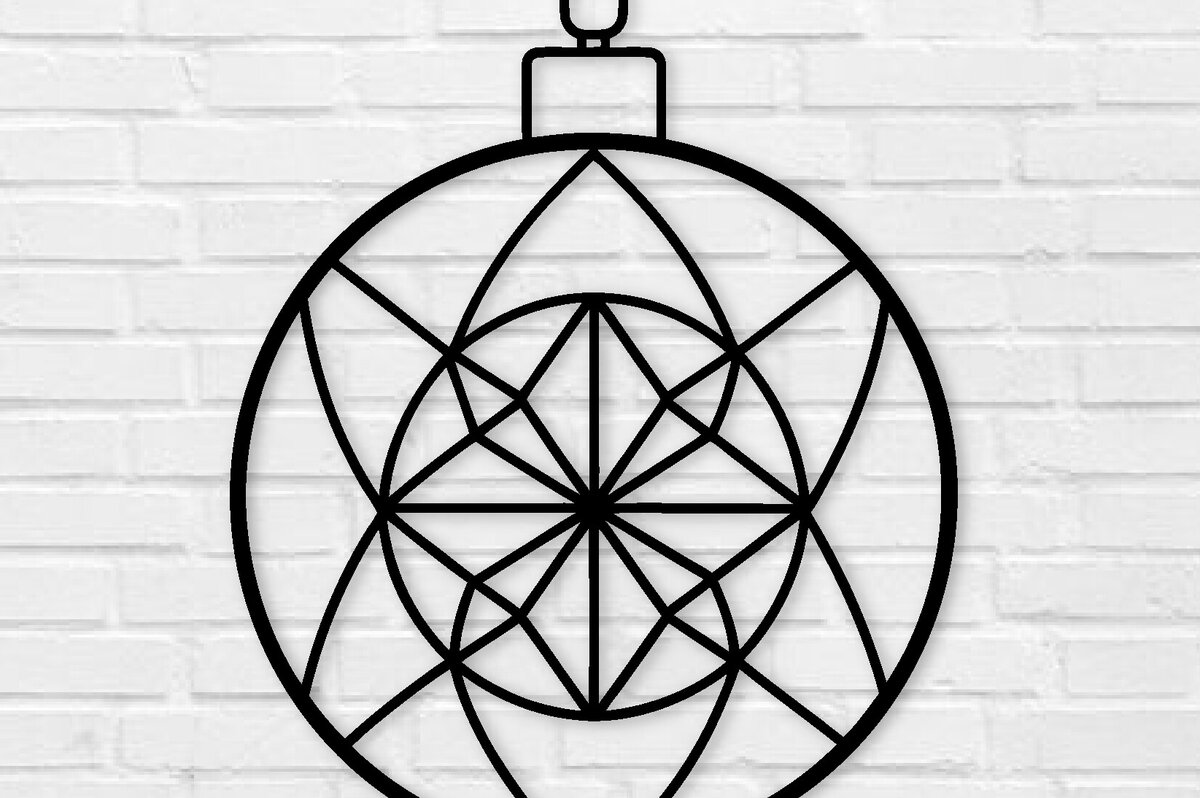 Intra απο ξύλο plywood 3mm-4mm πάχος Χριστουγεννιάτικη Μπάλα Μεταλλική Τέχνη Τοίχου με  Δίασταση 40x40 cm INTRAFABR-100559337