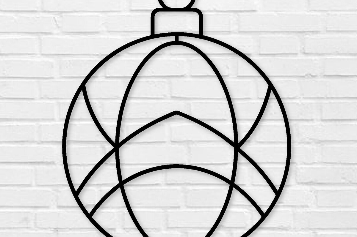 Intra απο ξύλο plywood 3mm-4mm πάχος Χριστουγεννιάτικη Μπάλα Μεταλλική Τέχνη τοίχου , Δίασταση 40x40 cm INTRAFABR-100561686