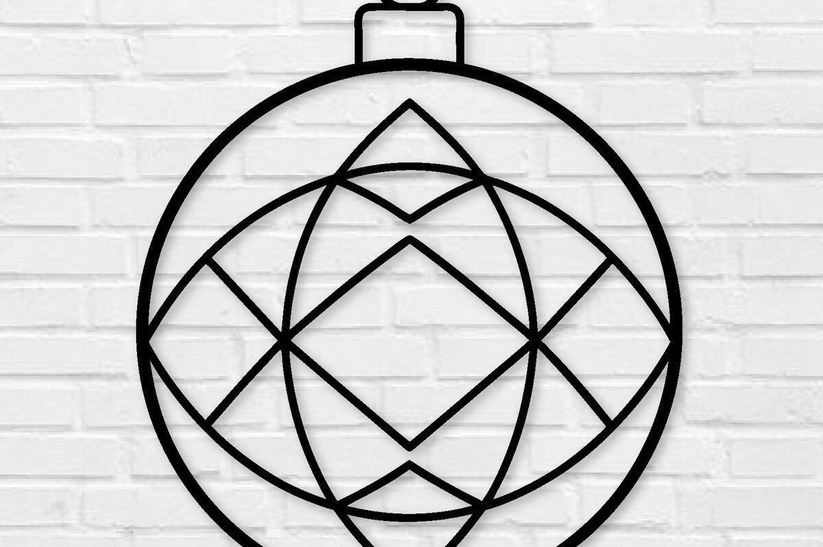 Intra απο ξύλο plywood 3mm-4mm πάχος Χριστουγεννιάτικη Μπάλα Μεταλλική Τέχνη τοίχου , Δίασταση 40x40 cm INTRAFABR-100561761