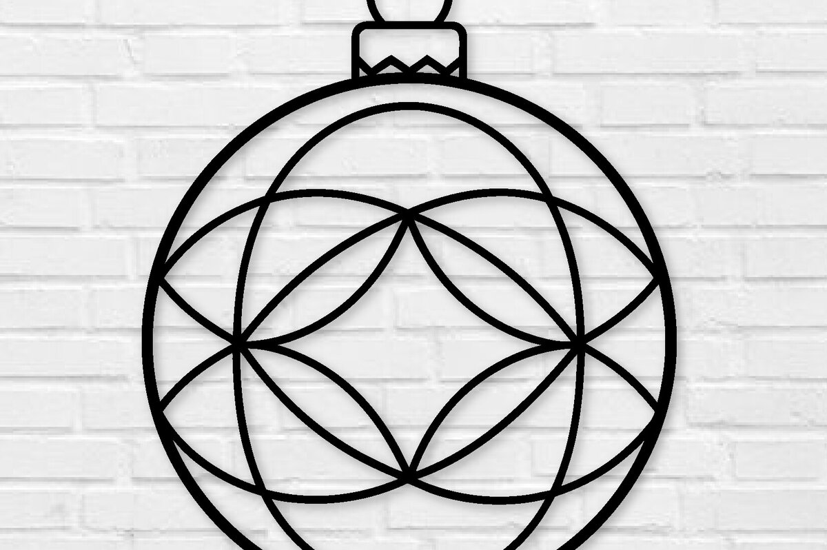 Intra απο ξύλο plywood 3mm-4mm πάχος Χριστουγεννιάτικη Μπάλα Μεταλλική Τέχνη τοίχου , Δίασταση 40x40 cm INTRAFABR-100559771