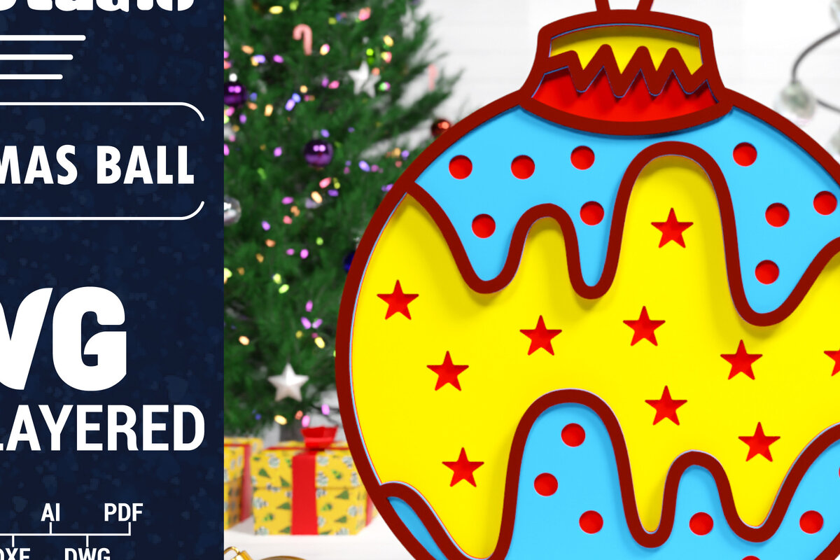 Σετ των 3 Intra απο ξύλο plywood 3mm-4mm πάχος Χριστουγεννιάτικη Μπάλα πολλαπλών στρώσεων PaperCut Δίασταση 1500x1500 cm INTRAFABR-75758660