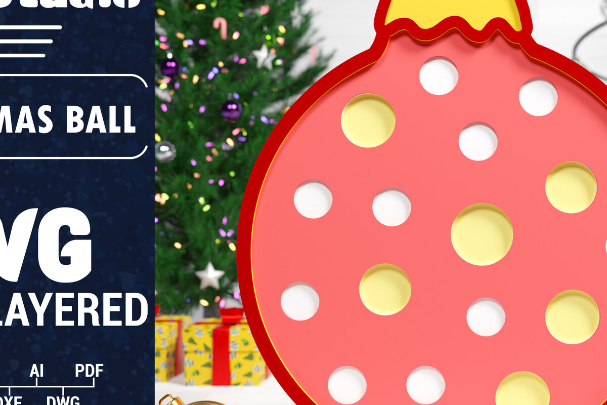 Σετ των 2 Intra απο ξύλο plywood 3mm-4mm πάχος Χριστουγεννιάτικη Μπάλα πολλαπλών στρώσεων PaperCut Δίασταση 1500x1500 cm INTRAFABR-75930836