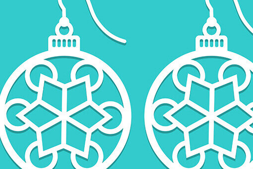 Σετ των 3 Intra απο ξύλο plywood 3mm-4mm πάχος Χριστουγεννιάτικη μπάλα με κομμένο λέιζερ με νιφάδα χιονιού Δίασταση 3x3 cm INTRAFABR-111678579