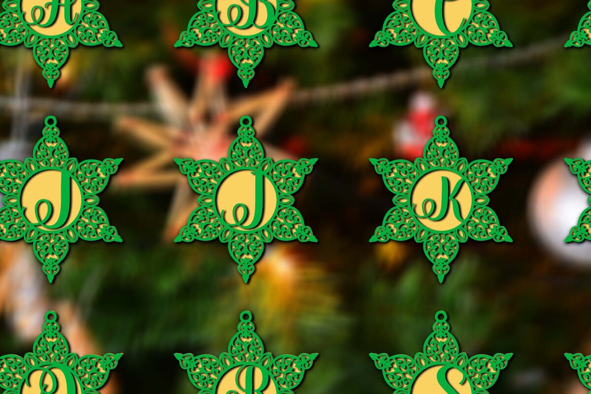 Σετ των 3 Intra απο ξύλο plywood 3mm-4mm πάχος Χριστουγεννιάτικες μπάλες διακοσμήσεις Alphabe Δίασταση 4x4 cm INTRAFABR-78495994