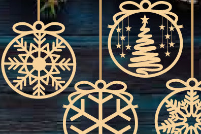 Intra απο ξύλο plywood 3mm-4mm πάχος Χριστουγεννιάτικες μπάλες Διακοσμήσεις δέντρων Κρεμαστά Δίασταση 40x40 cm INTRAFABR-84386240