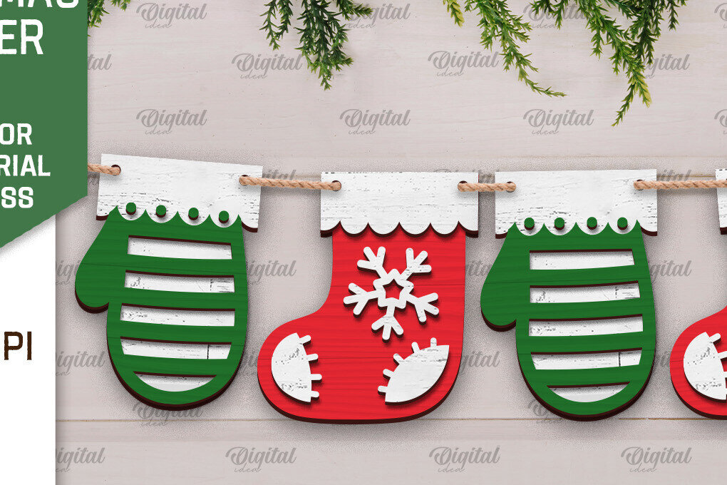 Σετ των 2 Intra απο ξύλο plywood 3mm-4mm πάχος Σχέδιο κοπής με λέιζερ Χριστουγεννιάτικο πανό Δίασταση 15x15 cm INTRAFABR-105198300