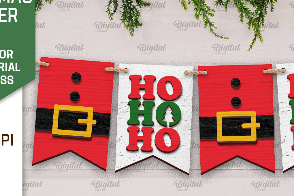 Σετ των 2 Intra απο ξύλο plywood 3mm-4mm πάχος Σχέδιο κοπής με λέιζερ Χριστουγεννιάτικο πανό Δίασταση 15x15 cm INTRAFABR-105197945