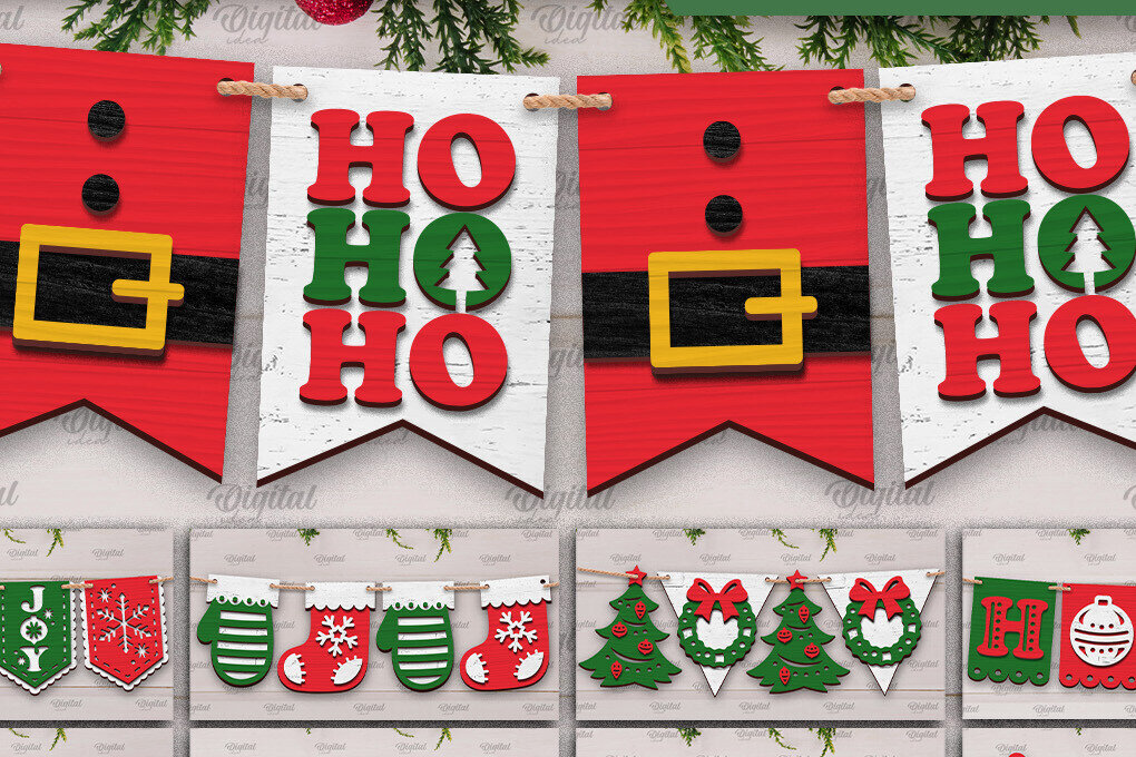 Σετ των 2 Intra απο ξύλο plywood 3mm-4mm πάχος Χριστουγεννιάτικα Πανό κοπής με λέιζερ Δίασταση 15x15 cm INTRAFABR-105203396