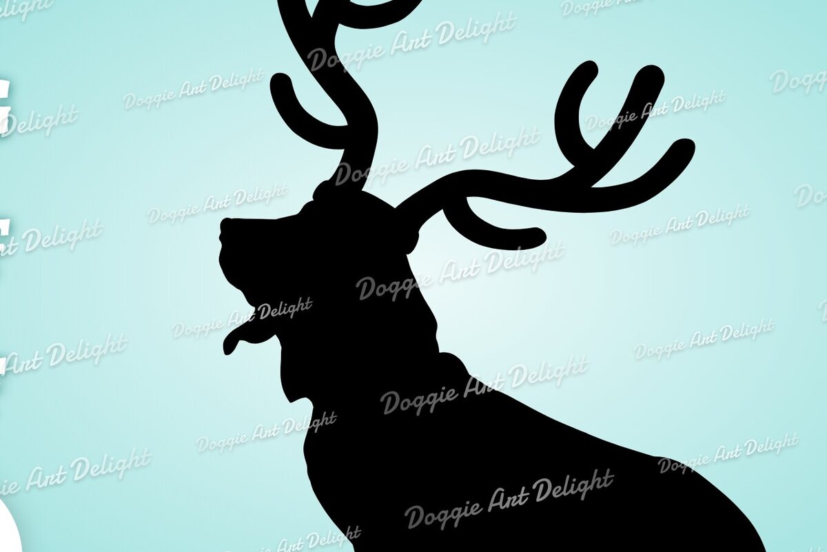 Σετ των 3 Intra απο ξύλο plywood 3mm-4mm πάχος Christmas Basset Hound Dog Τάρανδος Δίασταση 15x15 cm INTRAFABR-82728168