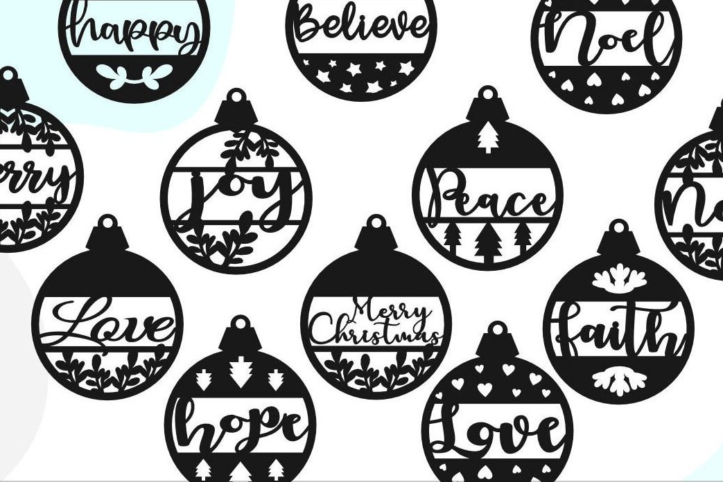 Σετ των 3 Intra απο ξύλο plywood 3mm-4mm πάχος Χριστουγεννιάτικο μπιχλιμπίδι Δίασταση 8x8 cm INTRAFABR-37297263