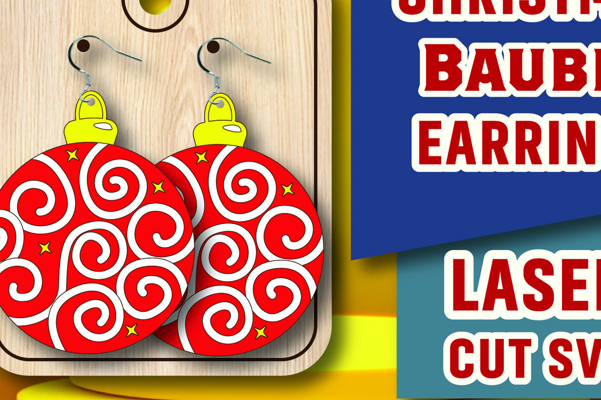 Σετ των 3 Intra απο ξύλο plywood 3mm-4mm πάχος Χριστουγεννιάτικα σκουλαρίκια με λέιζερ κομμένα Δίασταση 3x3 cm INTRAFABR-107703628