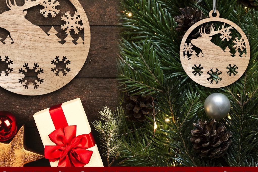 Σετ των 3 Intra απο ξύλο plywood 3mm-4mm πάχος κοπής με λέιζερ Χριστουγεννιάτικο μπιχλιμπίδι. Χριστ Δίασταση 5x5 cm INTRAFABR-38071044