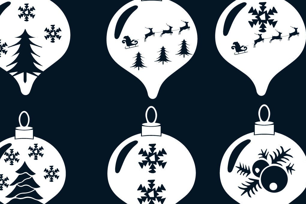 Σετ των 3 Intra απο ξύλο plywood 3mm-4mm πάχος Χριστουγεννιάτικο μπιχλιμπίδι στολίδι Δίασταση 8x8 cm INTRAFABR-40506748