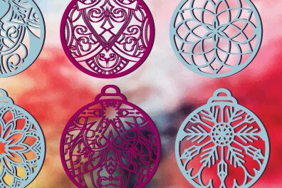 Σετ των 3 Intra απο ξύλο plywood 3mm-4mm πάχος Χριστουγεννιάτικο μπιχλιμπίδι Στολίδι  1106 Δίασταση 8x8 cm INTRAFABR-108359381