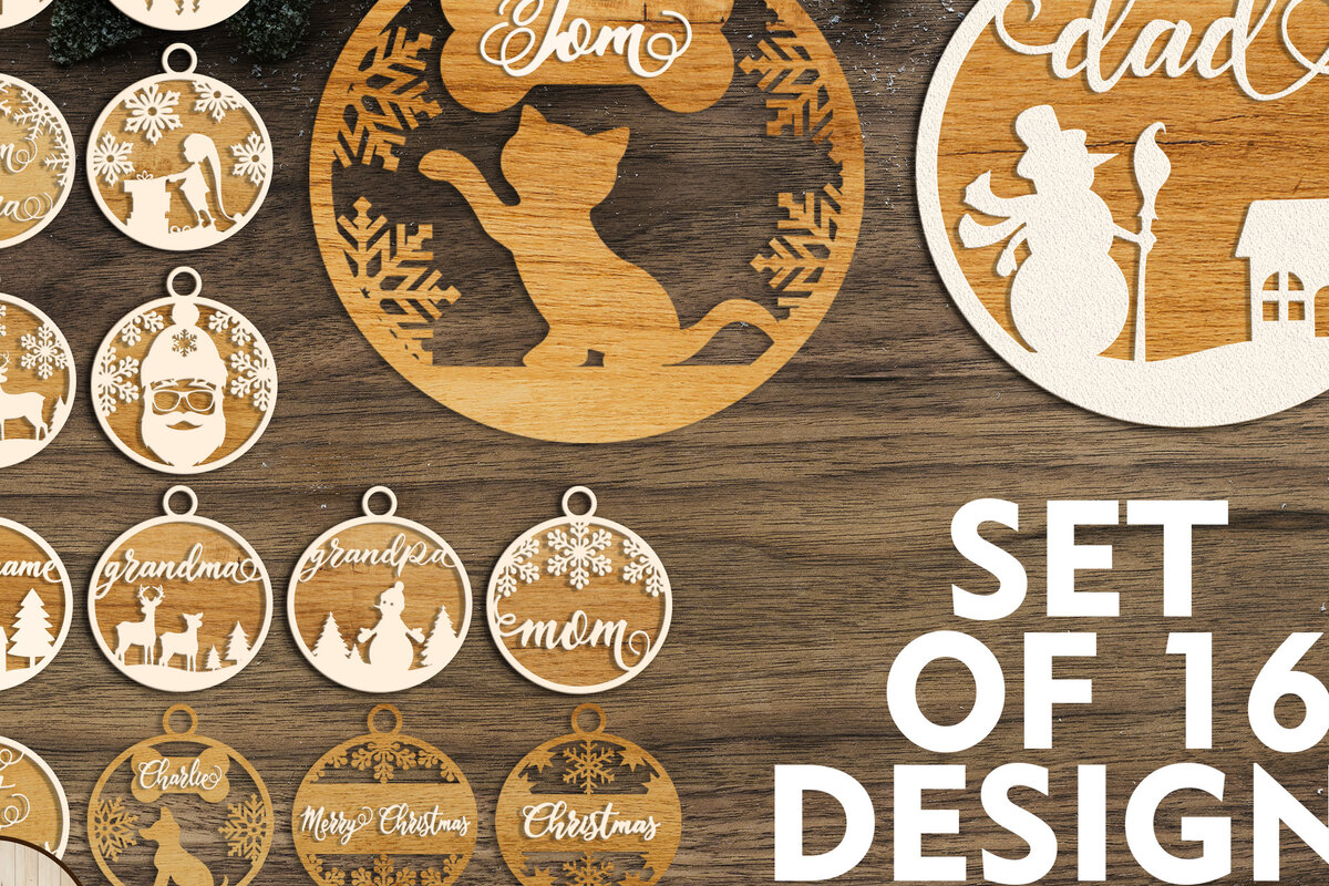 Σετ των 3 Intra απο ξύλο plywood 3mm-4mm πάχος ΧΡΙΣΤΟΥΓΕΝΝΙΑΤΙΚΑ Μπιχλιμπίδια 's File Δίασταση 4x4 cm INTRAFABR-19973751