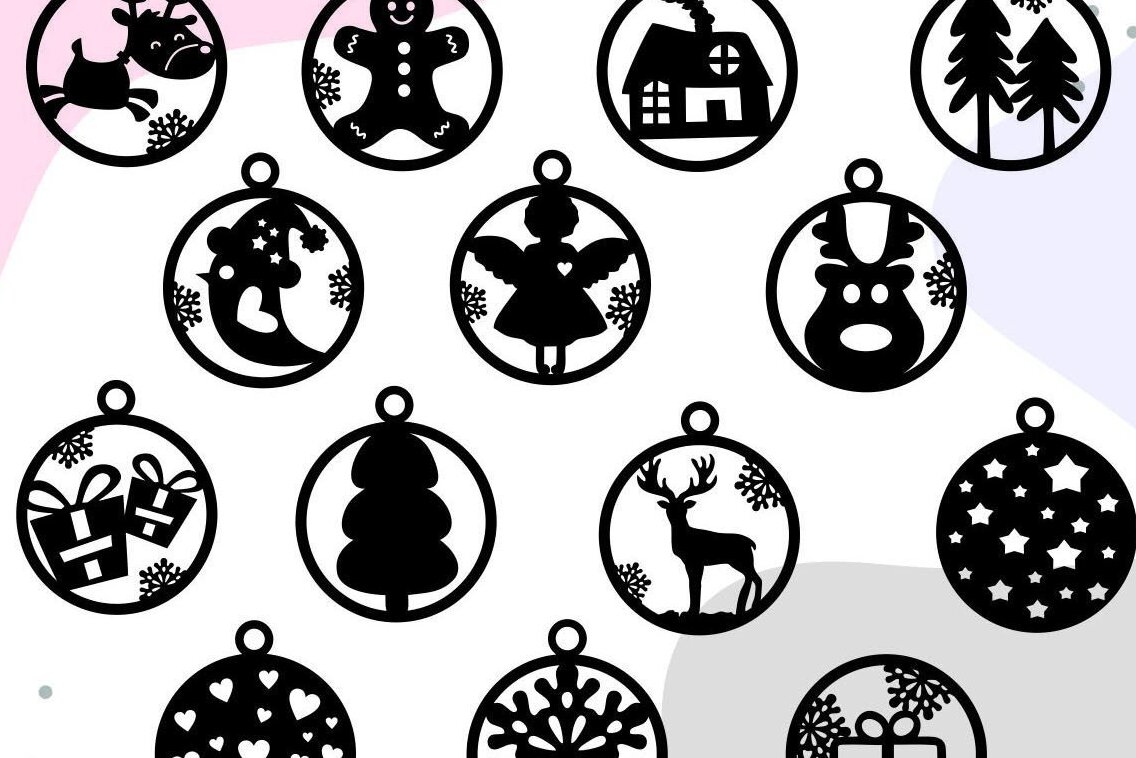 Σετ των 3 Intra απο ξύλο plywood 3mm-4mm πάχος Χριστουγεννιάτικα Μπιχλιμπίδια Δίασταση 8x8 cm INTRAFABR-33679315