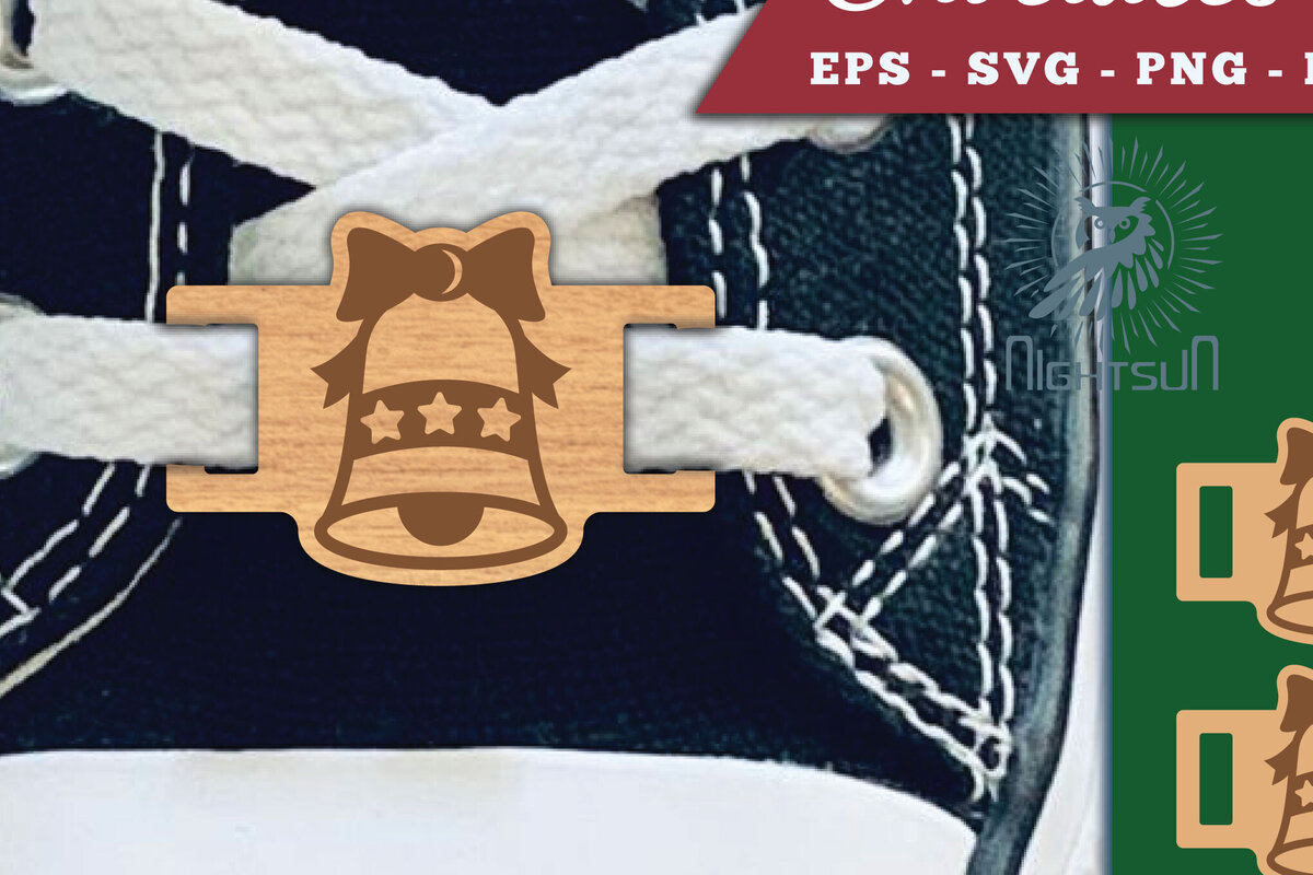 Σετ των 2 Intra απο ξύλο plywood 3mm-4mm πάχος Χριστουγεννιάτικα κορδόνια με καμπάνα Ετικέτες Δίασταση 15x15 cm INTRAFABR-112294758