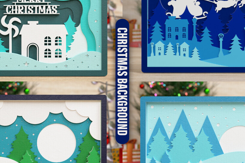 Intra απο ξύλο plywood 3mm-4mm πάχος Christmas BG 3D Cut File | ΔΕΜΑ | Δίασταση 40x40 cm INTRAFABR-77190750