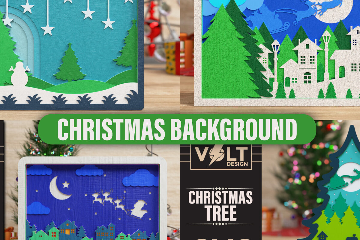 Intra απο ξύλο plywood 3mm-4mm πάχος Christmas BG 3D Cut File | ΔΕΜΑ | Δίασταση 40x40 cm INTRAFABR-77190351