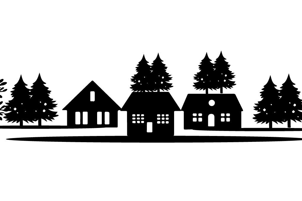 Σετ των 2 Intra απο ξύλο plywood 3mm-4mm πάχος Χριστουγεννιάτικο Μεγάλο Δασικό Σπίτι Δίασταση 15x15 cm INTRAFABR-105492059