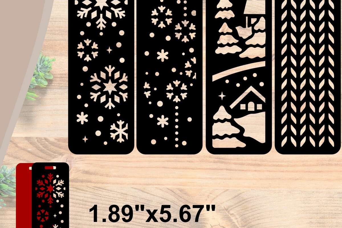 Σετ των 2 Intra απο ξύλο plywood 3mm-4mm πάχος Χριστουγεννιάτικος σελιδοδείκτης Δίασταση 15x15 cm INTRAFABR-36882197