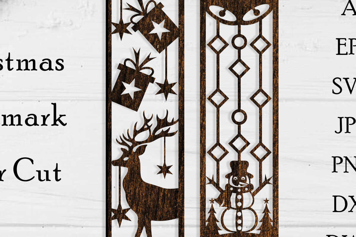 Σετ των 3 Intra απο ξύλο plywood 3mm-4mm πάχος Christmas Bookmark Cut  Δίασταση 15x15 cm INTRAFABR-106997503