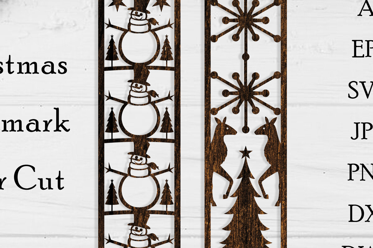 Σετ των 2 Intra απο ξύλο plywood 3mm-4mm πάχος Christmas Bookmark Cut  Δίασταση 15x15 cm INTRAFABR-106997483