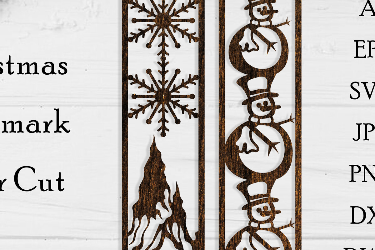 Σετ των 2 Intra απο ξύλο plywood 3mm-4mm πάχος Christmas Bookmark Cut  Δίασταση 15x15 cm INTRAFABR-106997494