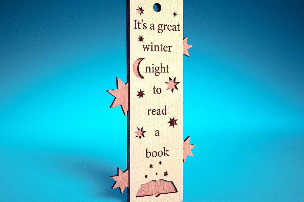 Σετ των 2 Intra απο ξύλο plywood 3mm-4mm πάχος Χριστουγεννιάτικο σελιδοδείκτη | Βιβλίο Δίασταση 15x15 cm INTRAFABR-71697937