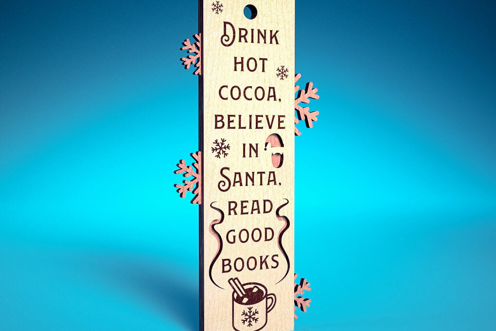 Σετ των 2 Intra απο ξύλο plywood 3mm-4mm πάχος Χριστουγεννιάτικο σελιδοδείκτη | Βιβλίο Δίασταση 15x15 cm INTRAFABR-71698122