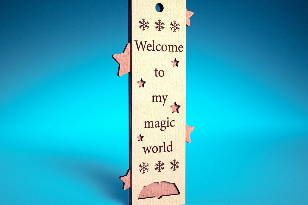 Σετ των 2 Intra απο ξύλο plywood 3mm-4mm πάχος Χριστουγεννιάτικο σελιδοδείκτη | Βιβλίο Δίασταση 15x15 cm INTRAFABR-71698165