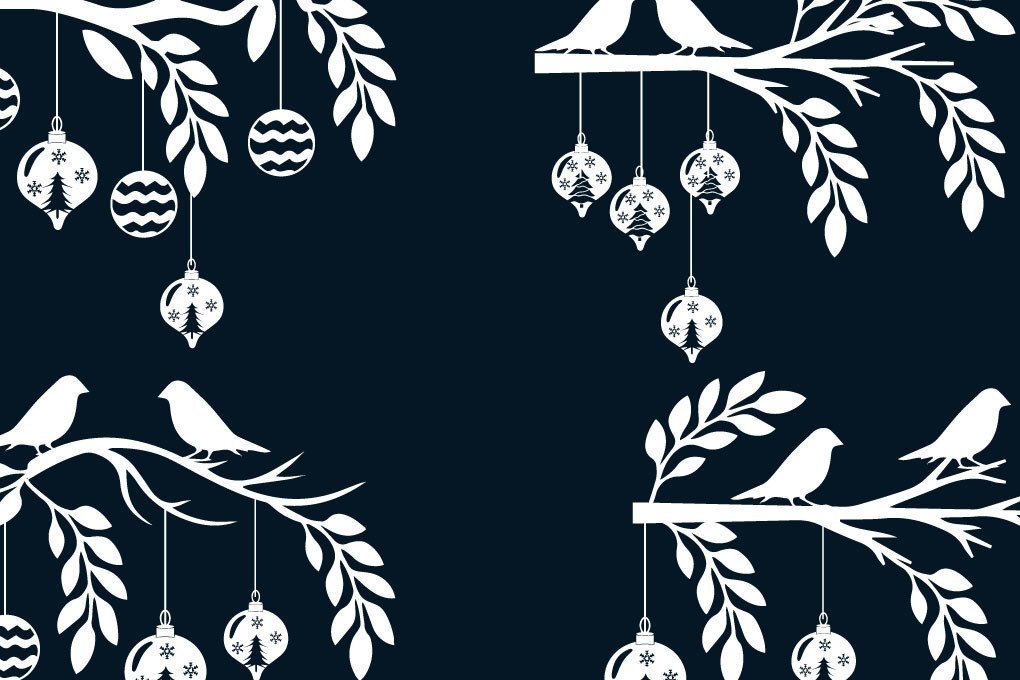 Σετ των 3 Intra απο ξύλο plywood 3mm-4mm πάχος Χριστουγεννιάτικο Κλαδί στολίδι Πουλί Δίασταση 8x8 cm INTRAFABR-40542404