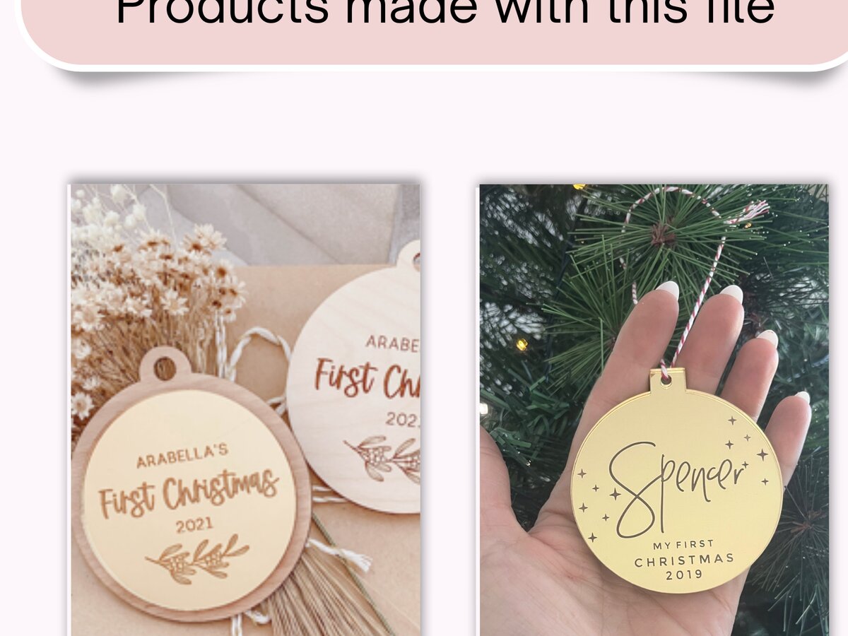 Σετ των 3 Intra απο ξύλο plywood 3mm-4mm πάχος Χριστουγεννιάτικη δέσμη με 8 στολίδια στολίδια Δίασταση 8x8 cm INTRAFABR-106459302