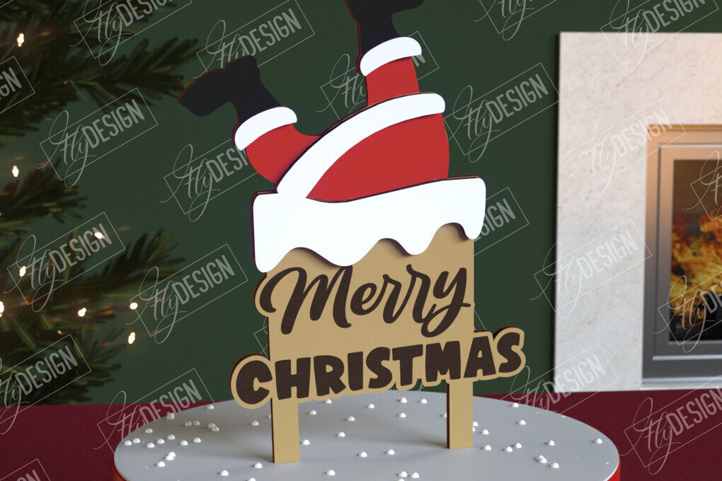 Σετ των 2 Intra απο ξύλο plywood 3mm-4mm πάχος Χριστουγεννιάτικο Cake Topper | Διακοπές | CNC Δίασταση 15x15 cm INTRAFABR-111361420