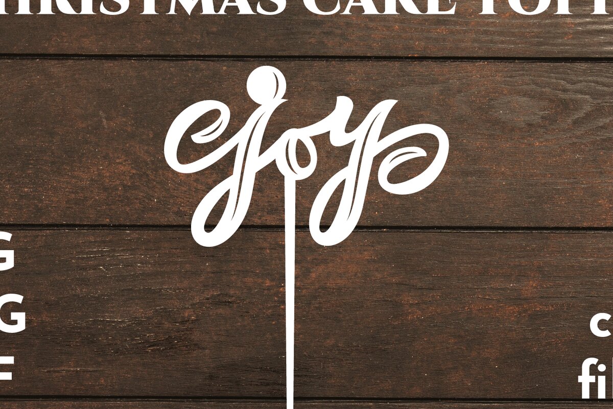 Σετ των 2 Intra απο ξύλο plywood 3mm-4mm πάχος Χριστουγεννιάτικο Cake Topper. Joy . Λέιζερ Δίασταση 15x15 cm INTRAFABR-19888170