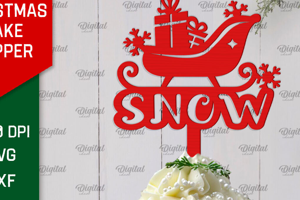 Σετ των 2 Intra απο ξύλο plywood 3mm-4mm πάχος Χριστουγεννιάτικο κέικ Topper σχέδιο κοπής με λέιζερ Δίασταση 15x15 cm INTRAFABR-104179971