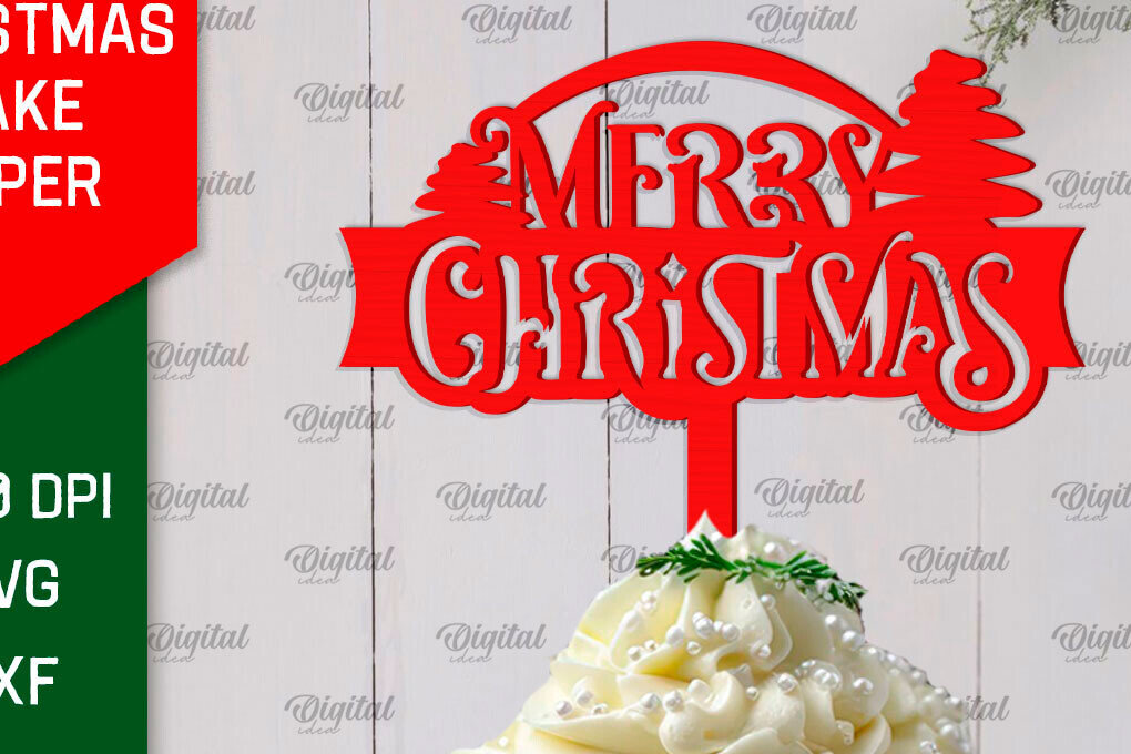 Σετ των 2 Intra απο ξύλο plywood 3mm-4mm πάχος Χριστουγεννιάτικο κέικ Topper σχέδιο κοπής με λέιζερ Δίασταση 15x15 cm INTRAFABR-104179756