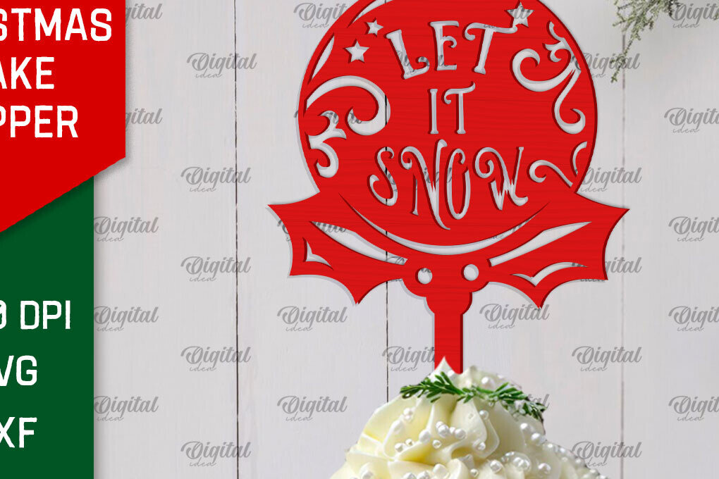 Σετ των 2 Intra απο ξύλο plywood 3mm-4mm πάχος Χριστουγεννιάτικο κέικ Topper σχέδιο κοπής με λέιζερ Δίασταση 15x15 cm INTRAFABR-104179830