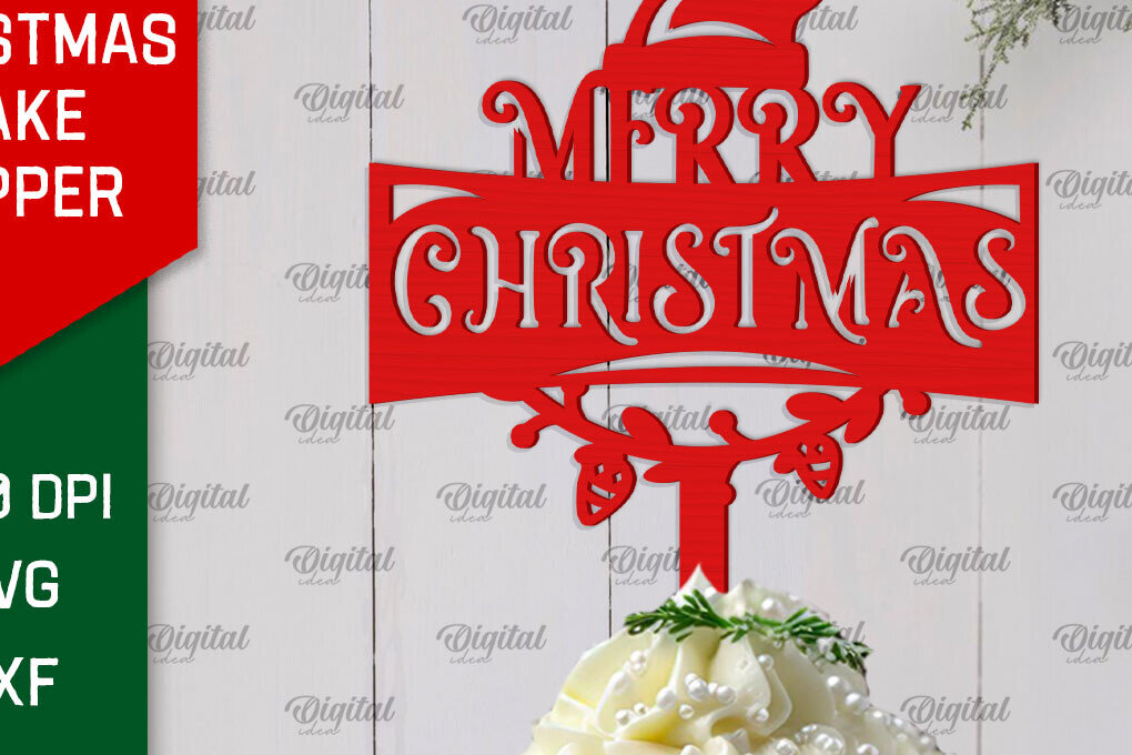 Σετ των 2 Intra απο ξύλο plywood 3mm-4mm πάχος Χριστουγεννιάτικο κέικ Topper σχέδιο κοπής με λέιζερ Δίασταση 15x15 cm INTRAFABR-104179836