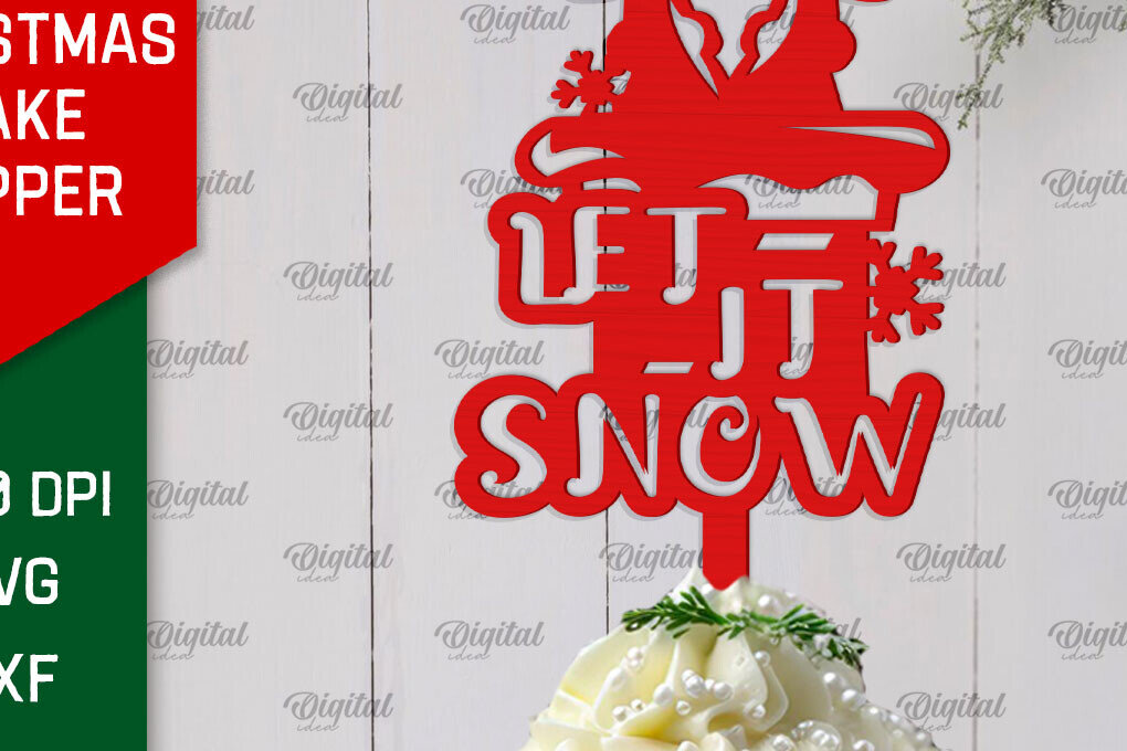 Σετ των 2 Intra απο ξύλο plywood 3mm-4mm πάχος Χριστουγεννιάτικο κέικ Topper σχέδιο κοπής με λέιζερ Δίασταση 15x15 cm INTRAFABR-104179857