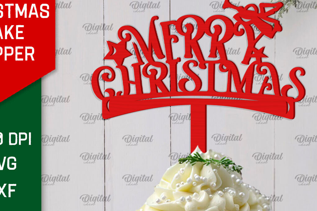 Σετ των 2 Intra απο ξύλο plywood 3mm-4mm πάχος Χριστουγεννιάτικο κέικ Topper σχέδιο κοπής με λέιζερ Δίασταση 15x15 cm INTRAFABR-104179913