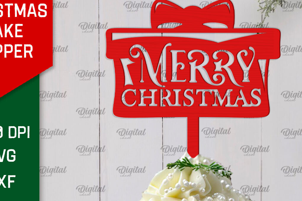 Σετ των 2 Intra απο ξύλο plywood 3mm-4mm πάχος Χριστουγεννιάτικο κέικ Topper σχέδιο κοπής με λέιζερ Δίασταση 15x15 cm INTRAFABR-104179719