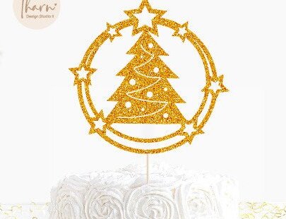 Σετ των 2 Intra απο ξύλο plywood 3mm-4mm πάχος Christmas Cake Topper Δίασταση 15x15 cm INTRAFABR-45083831
