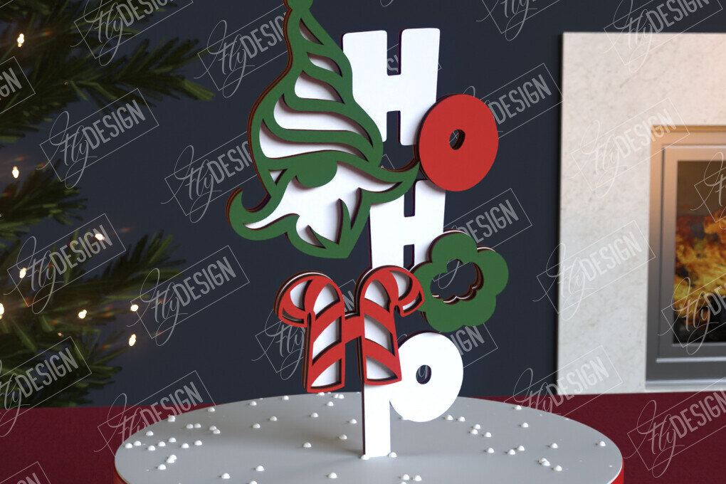 Σετ των 2 Intra απο ξύλο plywood 3mm-4mm πάχος Χριστουγεννιάτικο Cake Topper | Πρωτοχρονιά | CNC Δίασταση 15x15 cm INTRAFABR-108120065