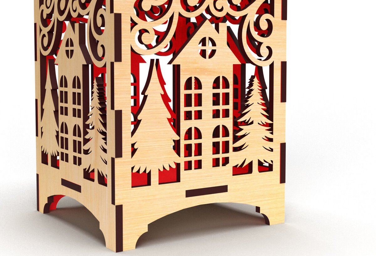 Σετ των 3 Intra απο ξύλο plywood 3mm-4mm πάχος Χριστουγεννιάτικη θήκη κεριών 02 Δίασταση 5x5 cm INTRAFABR-83291200