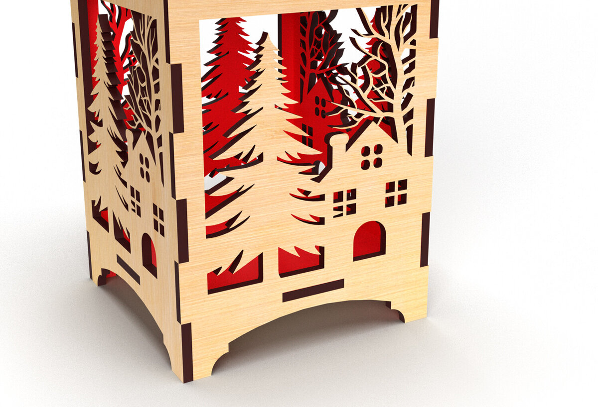 Σετ των 3 Intra απο ξύλο plywood 3mm-4mm πάχος Χριστουγεννιάτικη θήκη για κεριά 03 Δίασταση 5x5 cm INTRAFABR-83291209