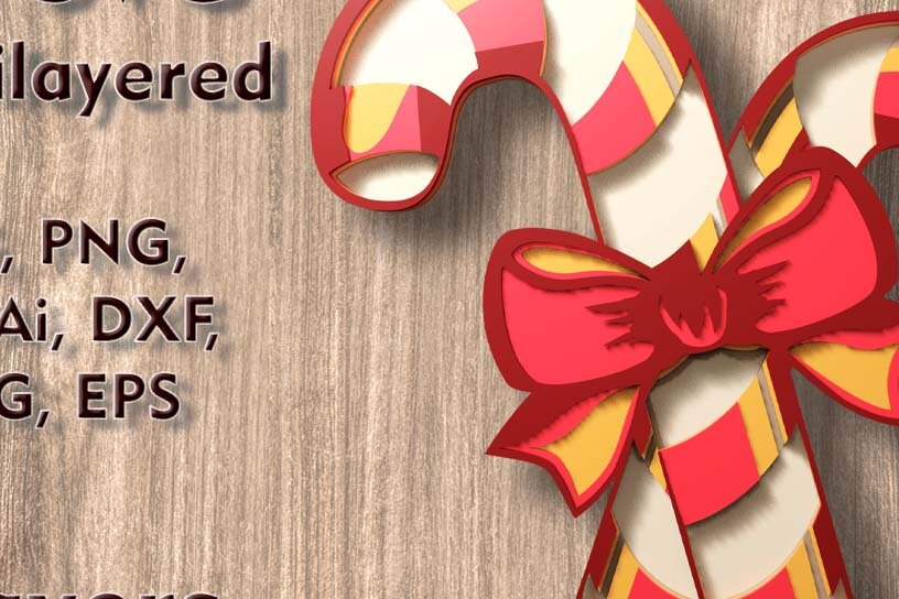 Intra απο ξύλο plywood 3mm-4mm πάχος Christmas Candy 3D Multilayer  Δίασταση 290x290 cm INTRAFABR-108908575