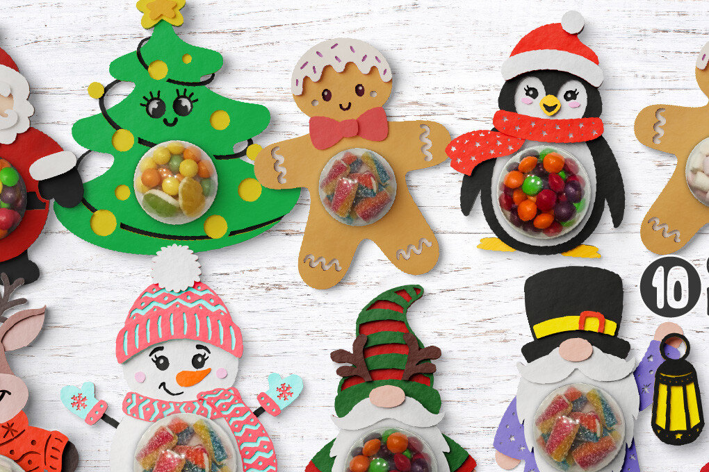 Σετ των 3 Intra απο ξύλο plywood 3mm-4mm πάχος χριστουγεννιάτικων καραμελών Δίασταση 6x8 cm INTRAFABR-52672402