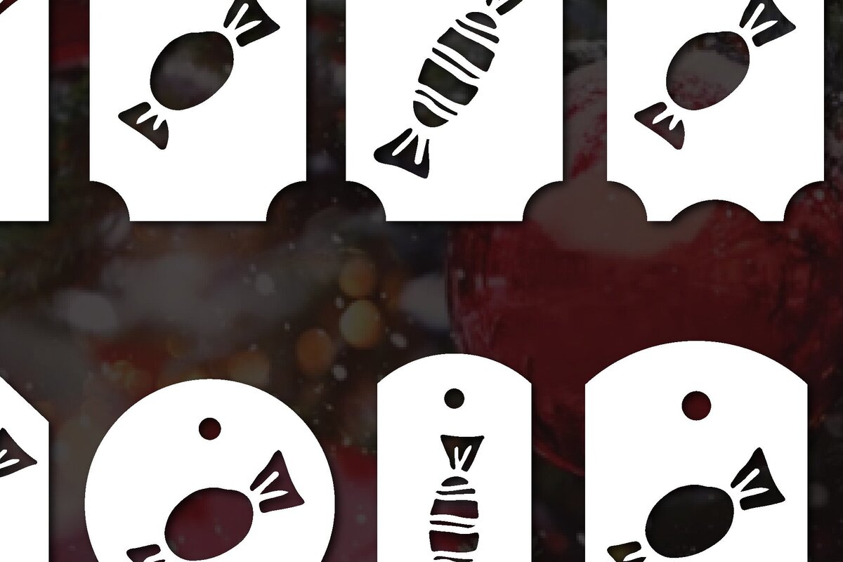 Σετ των 3 Intra απο ξύλο plywood 3mm-4mm πάχος αποκοπής ετικετών καραμέλας Χριστουγέννων Δίασταση 25x25 cm INTRAFABR-46091965