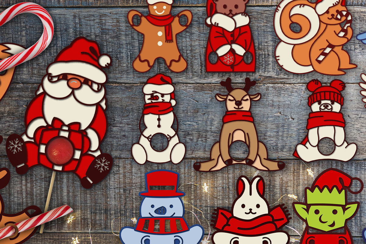 Intra απο ξύλο plywood 3mm-4mm πάχος με χριστουγεννιάτικη θήκη Δίασταση 8x8 cm INTRAFABR-84650672